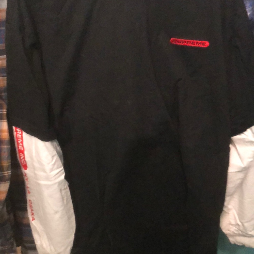Supreme long sleeve black, white and red worn once